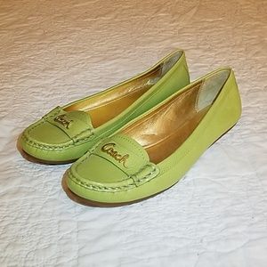 Coach lime green loafers